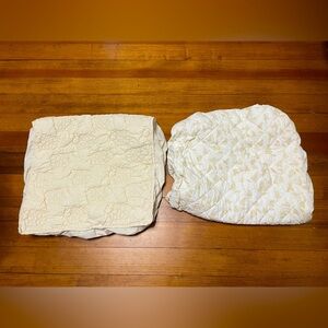Land Of Nod Quilted Changing Pad Covers - Embroidered Sheep & Floral